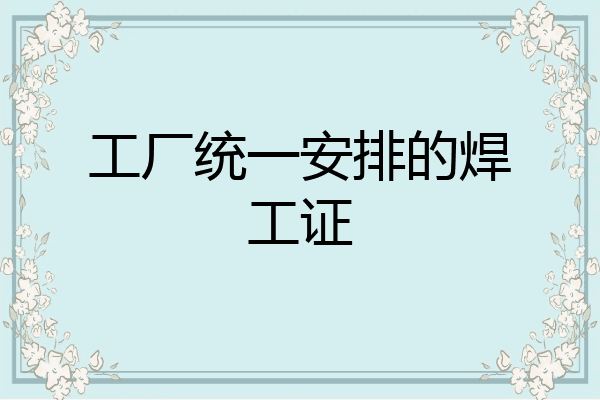 工厂统一安排的焊工证