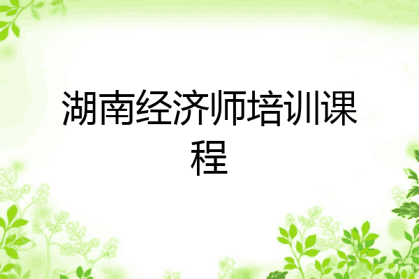 湖南经济师培训课程