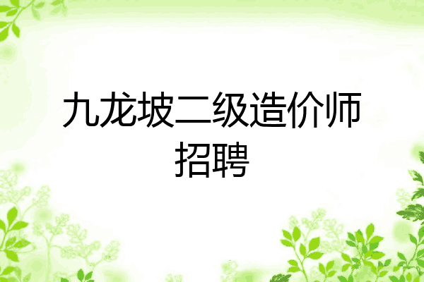 九龙坡二级造价师招聘