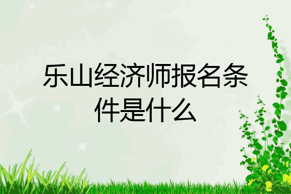 乐山经济师报名条件是什么