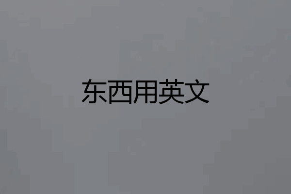 东西用英文
