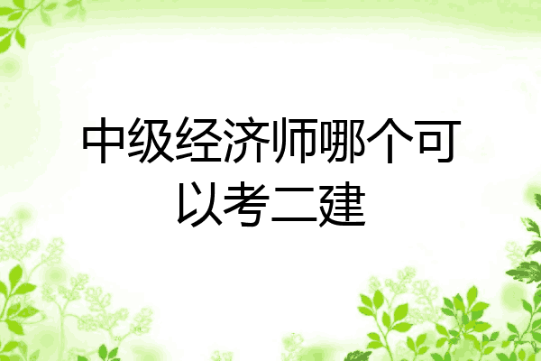 中级经济师哪个可以考二建