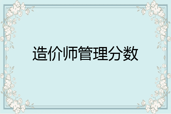 造价师管理分数
