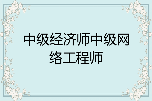 中级经济师中级网络工程师