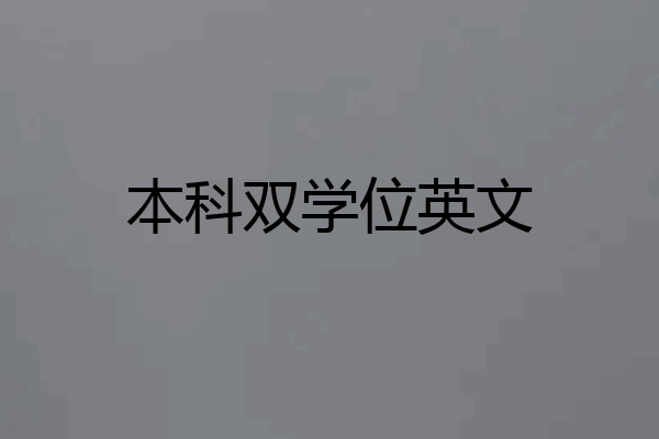本科双学位英文