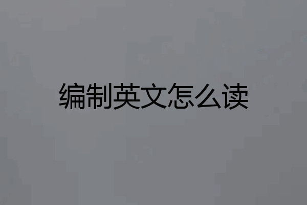 编制英文怎么读