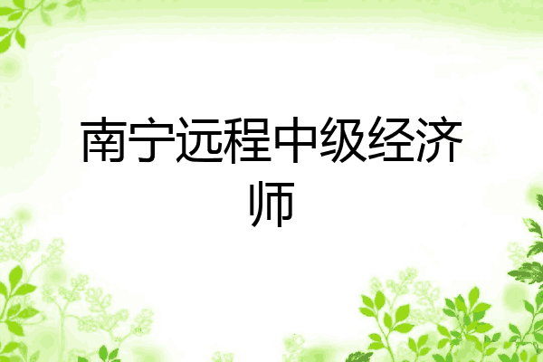 南宁远程中级经济师