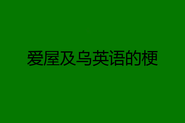 爱屋及乌英语的梗