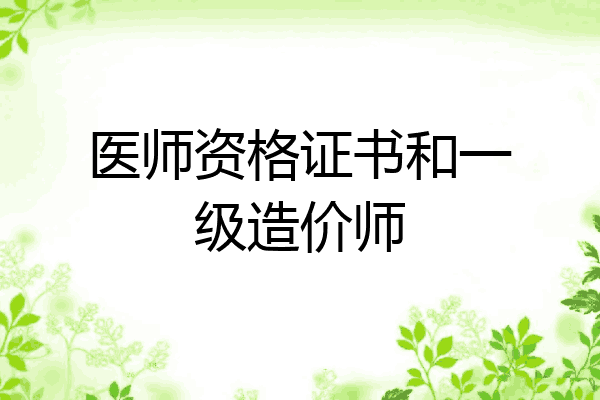 医师资格证书和一级造价师