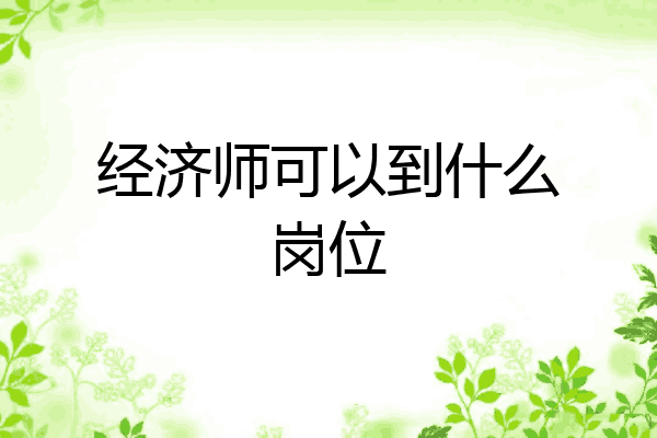经济师可以到什么岗位
