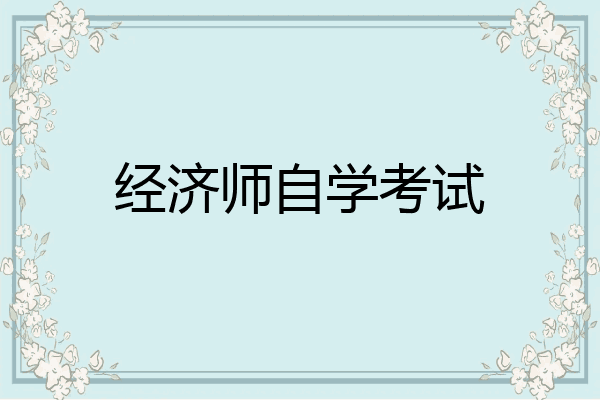 经济师自学考试