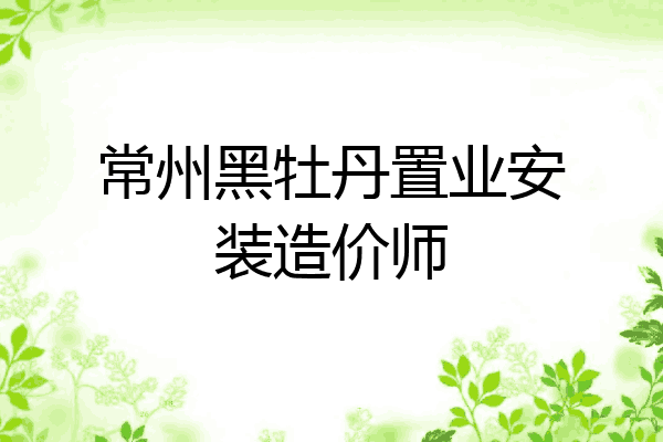 常州黑牡丹置业安装造价师
