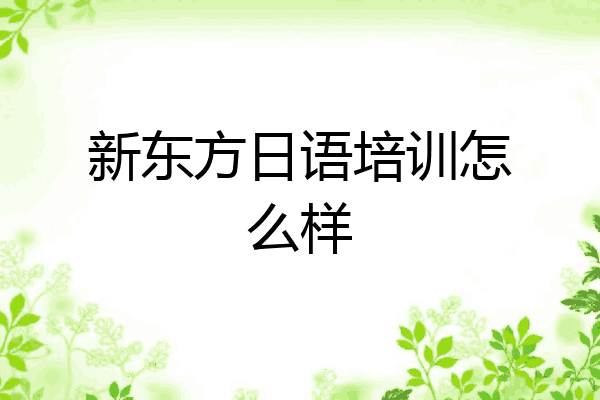 新东方日语培训怎么样
