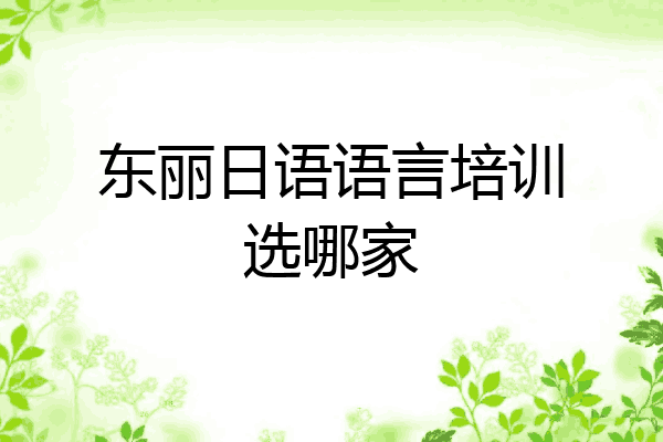 东丽日语语言培训选哪家
