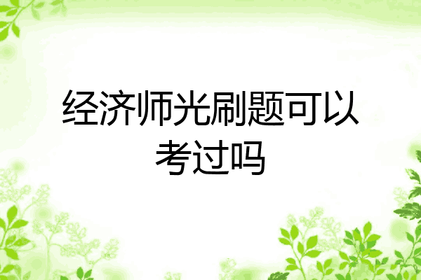经济师光刷题可以考过吗