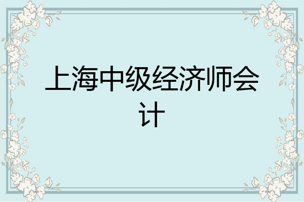 上海中级经济师会计