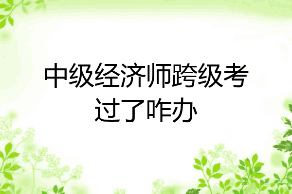 中级经济师跨级考过了咋办