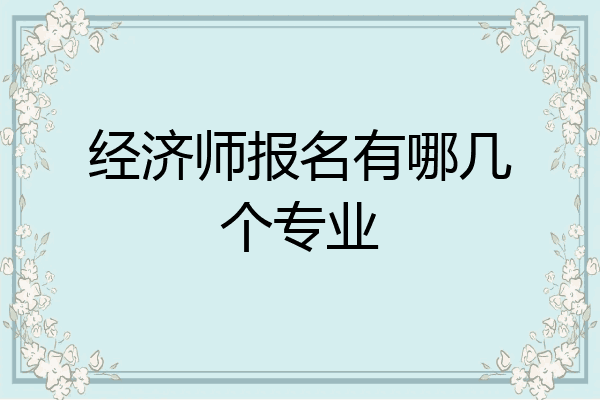 经济师报名有哪几个专业