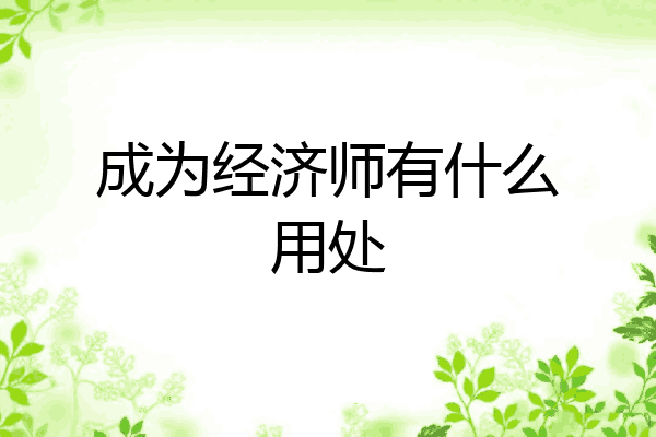 成为经济师有什么用处