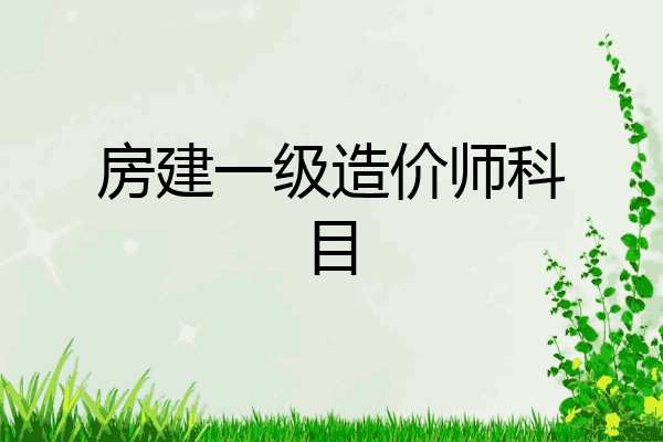房建一级造价师科目