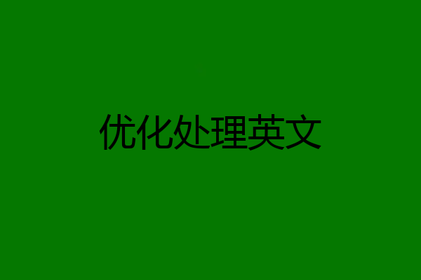 优化处理英文
