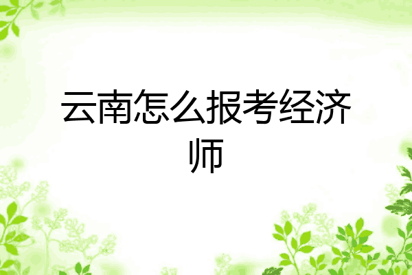 云南怎么报考经济师