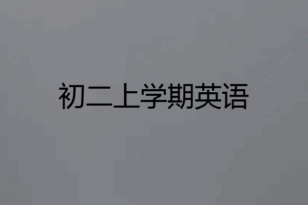 初二上学期英语
