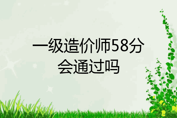 一级造价师58分会通过吗