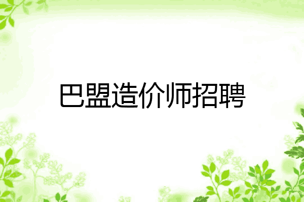 巴盟造价师招聘