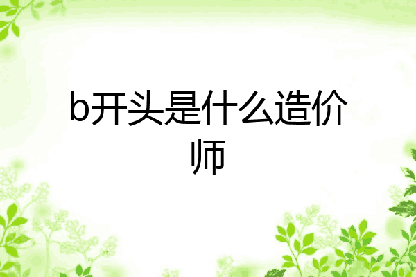 b开头是什么造价师
