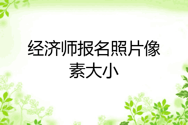 经济师报名照片像素大小
