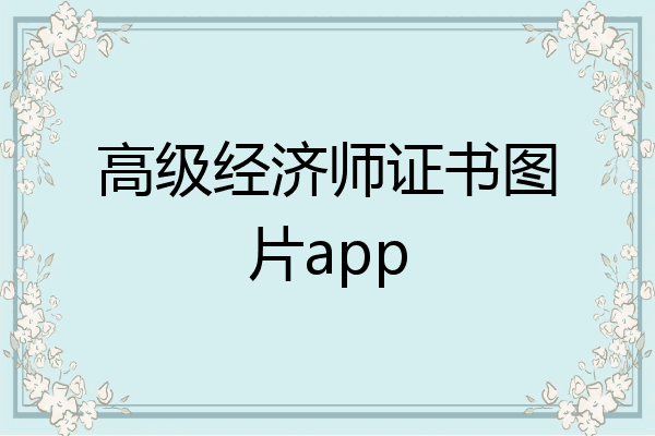 高级经济师证书图片app