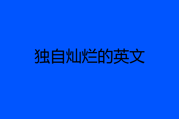 独自灿烂的英文