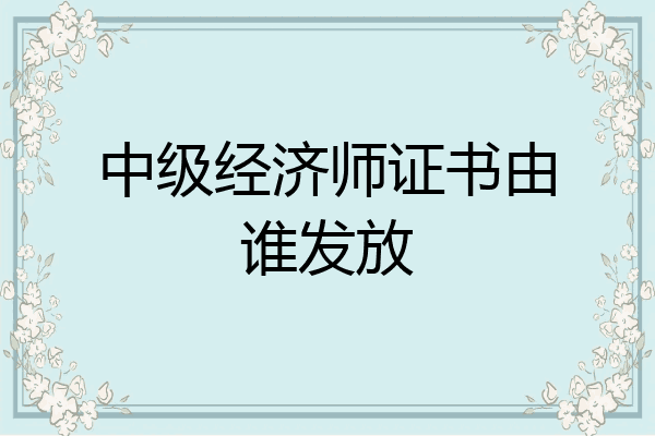 中级经济师证书由谁发放