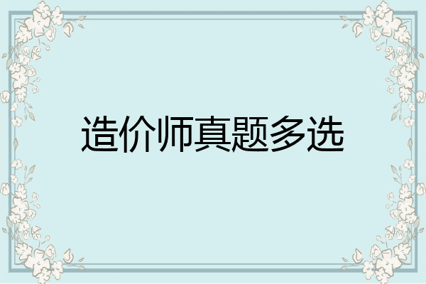 造价师真题多选