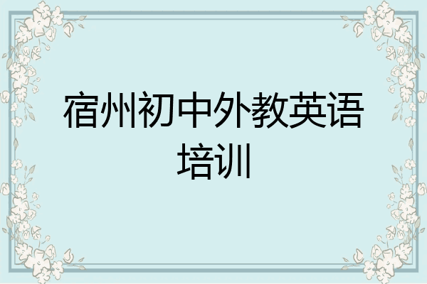 宿州初中外教英语培训