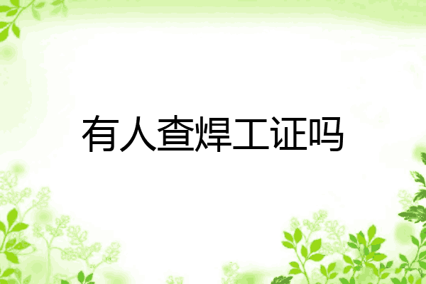 有人查焊工证吗