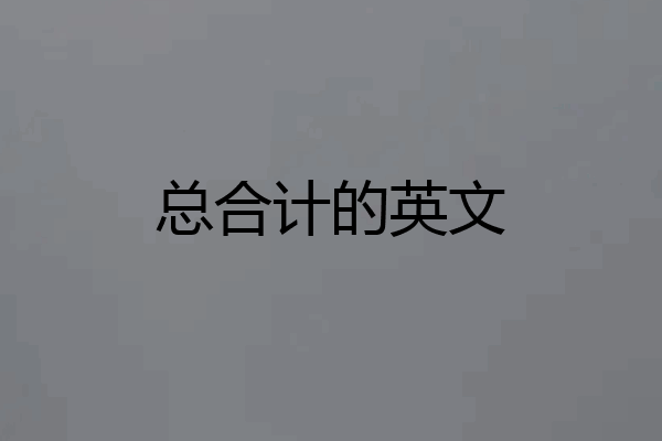 总合计的英文