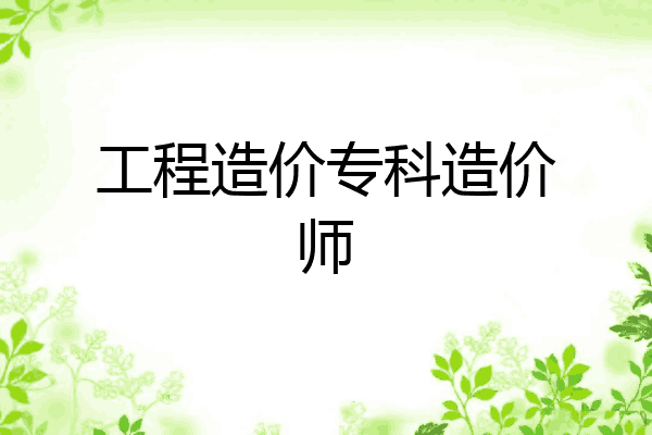 工程造价专科造价师