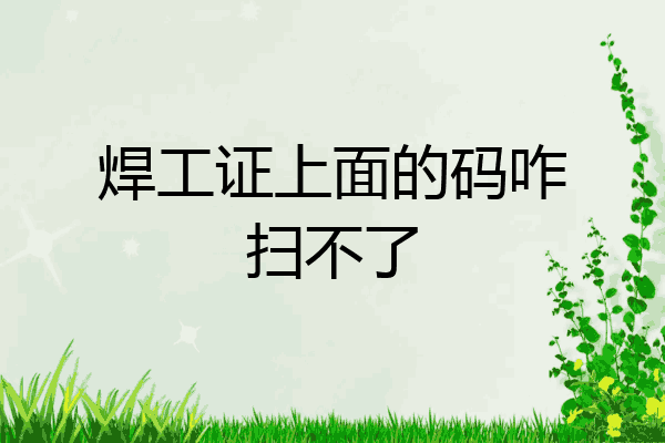 焊工证上面的码咋扫不了