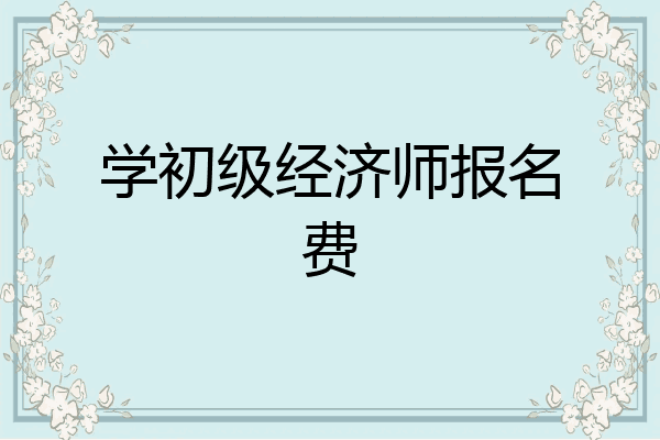 学初级经济师报名费