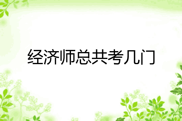 经济师总共考几门