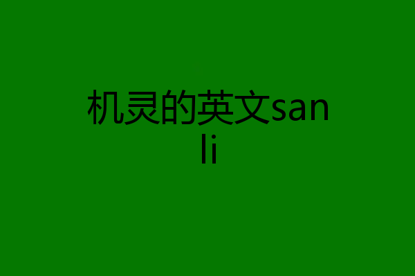 机灵的英文sanli
