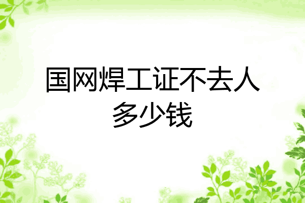 国网焊工证不去人多少钱