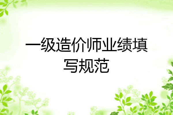 一级造价师业绩填写规范