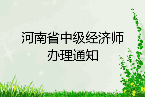 河南省中级经济师办理通知