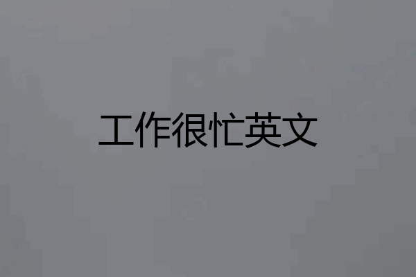 工作很忙英文