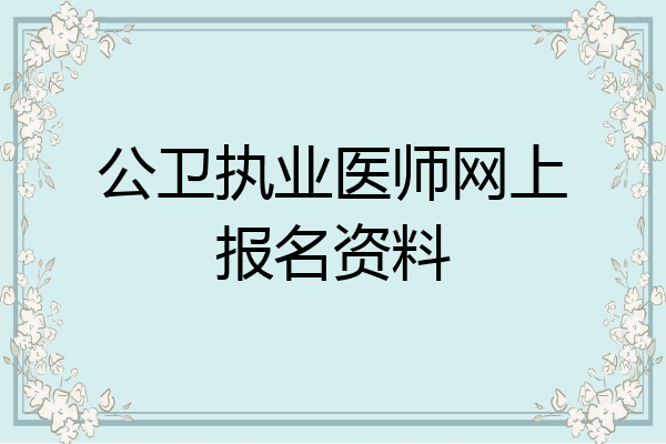 公卫执业医师网上报名资料