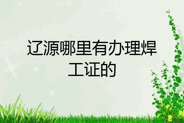 辽源哪里有办理焊工证的
