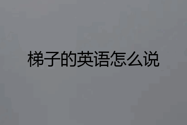梯子的英语怎么说
